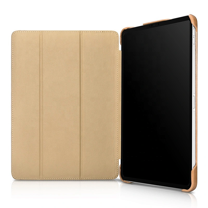 ICARER New Arrival Vintage Real Cowhide Leather Folio Cover Case for iPad Pro 11 inch