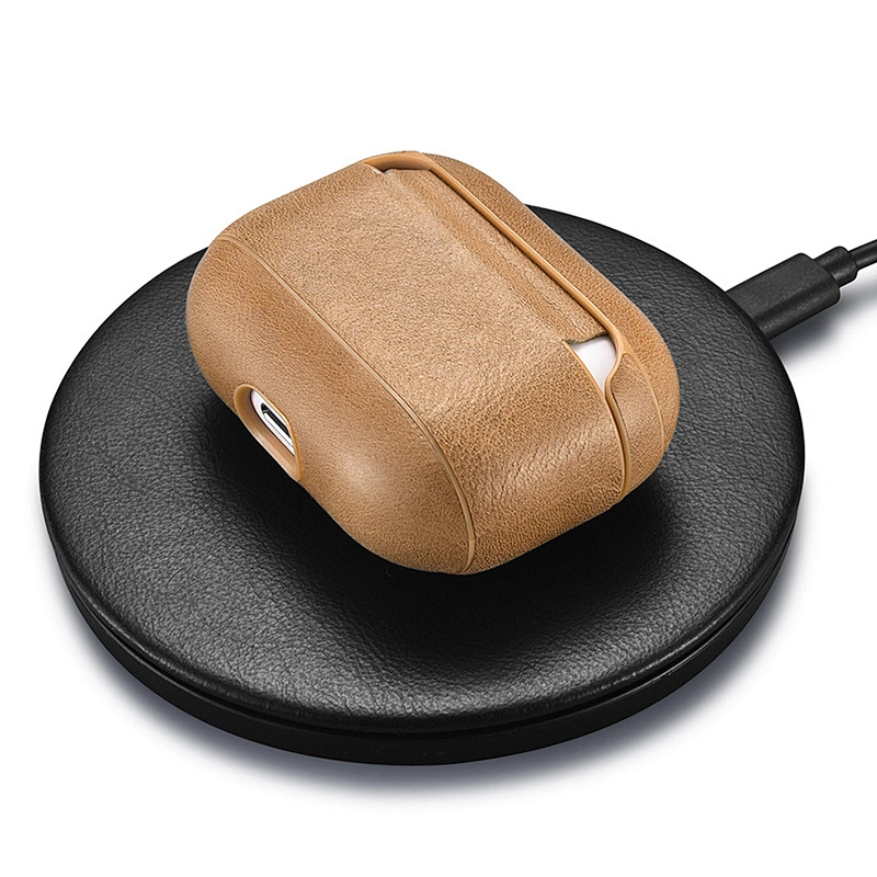 ICARER Retro Fashionable Classic  Protective Earphone Brown Case Shockproof Cover for Original Portable Case for Air Pods Pro