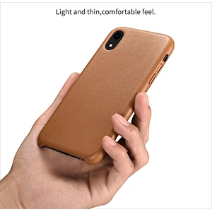 Top Quality Original Series Genuine Leather Mobile Phone Back Cover Phone Case for iPhone XR