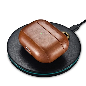ICARER Case For Airpods Pro Case Vintage Leather Style With The Metal Hook
