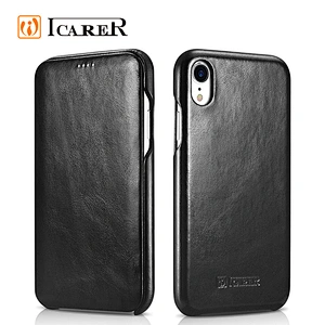 ICARER Chinese Factory Wholesale Real Leather Mobile Phone Case for iPhone XS Max