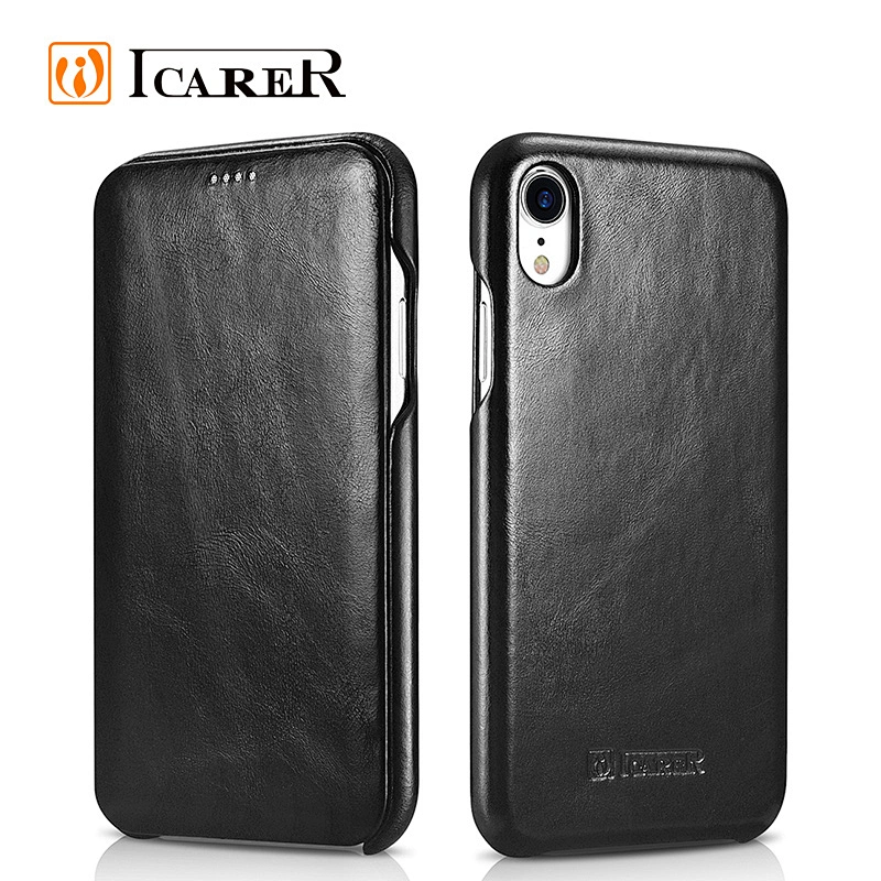 ICARER Chinese Factory Wholesale Real Leather Mobile Phone Case for iPhone XS Max