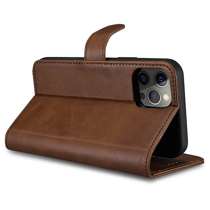 2020 Custom Crazy Horse Black Leather Back Cover Card Slot Wallet Cell Phone Mobile Case for Premium Leather Cell Phone Cases