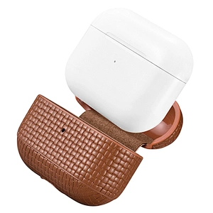 2021 High Quality OEM Hot Sell Protective Earphone Brown Case Fashion Design Shockproof Protective Vintage Case for Air pod Pro
