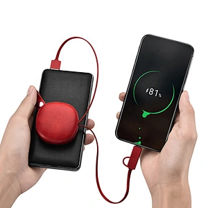 Oem Support 2 in 1 Mini Multi Type-c Fast Charging Data Cable Retractable Leather Type c Charger USB Cable