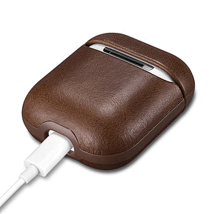 High Quality Support Qi Wireless Charging Crazy Horse Leather Case for AirPods for Apple Wireless Earphone