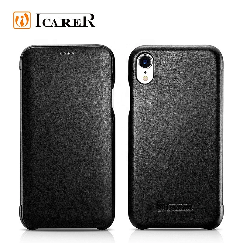 ICARER High Quality Real Leather Curved Edge Luxury Series Phone Case for iPhone XS Max