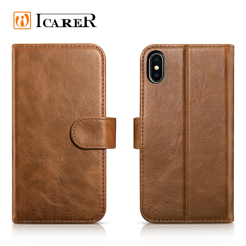 Fashion Luxury Filp Genuine Leather Card Holder Cell Cases Shockproof Cover Wallet Mobile Phone Case For Iphone X For I Phone