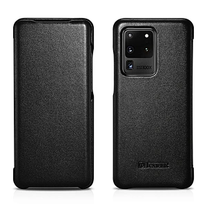 ICARER Hot Selling 100% Handmade Mobile Phone Genuine Leather Case Luxury Side-open Case for Samsung S20 Ultra