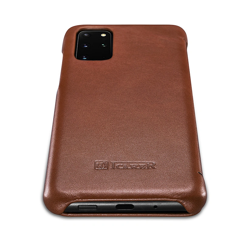 Genuine Leather Folio Case Shockproof Mobile Phone Cover for Samsung S20 Plus