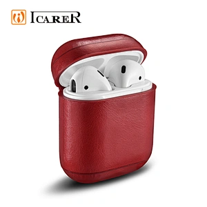ICARER Wholesale Genuine Leather Full Cover Protection Case for Airpod case