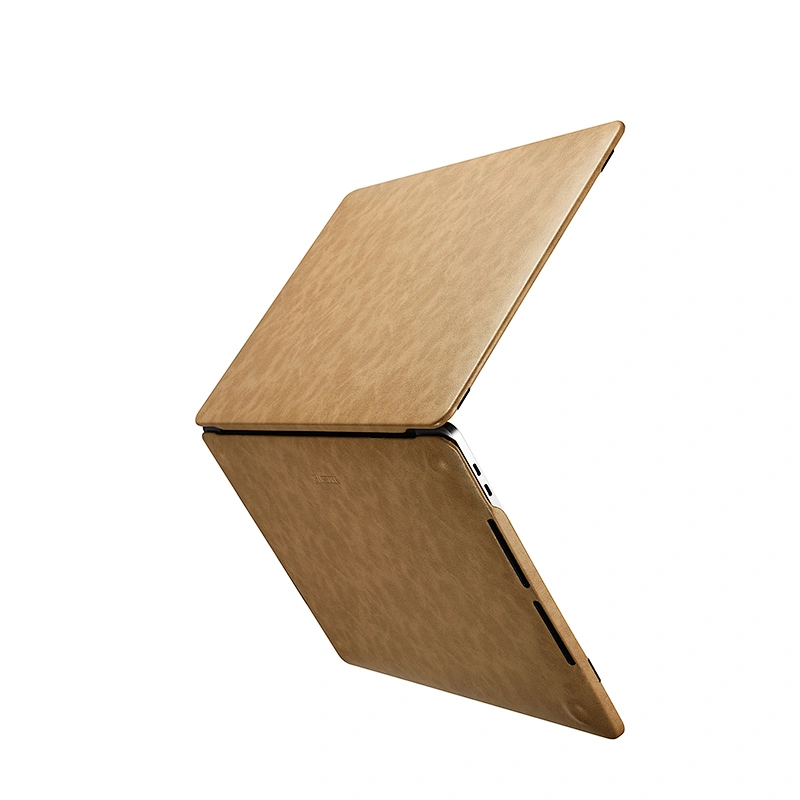 2020 Hot Selling ICARER High Quality OEM Genuine Leather Microfiber Slim Sleeve for Brown Leather Case for Mac Book Pro
