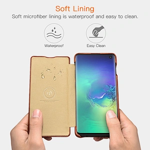 New Arrival Shockproof Genuine Leather Flip Mobile Phone Cover Case For  Samsung Galaxy S10 S10 Plus