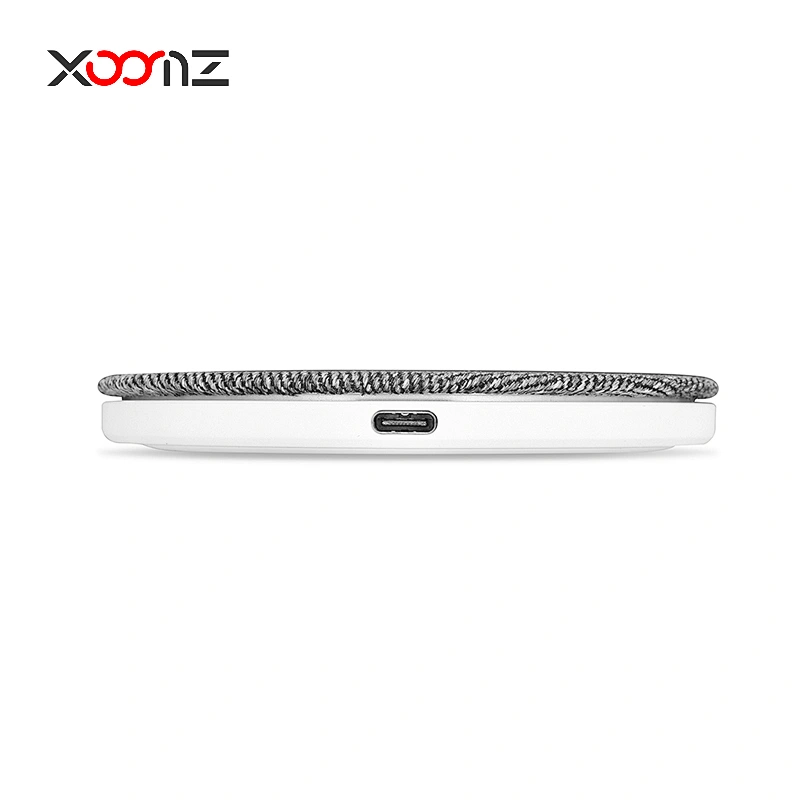 Wholesale Round Desktop Qi Charging Ultra Thin Fabric Table Mobile Portable Phone Wireless Pad Charger