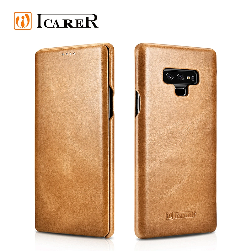 Hot Selling Top Quality Genuine Leather Flip Mobile Phone Cover Case For Samsung case for Galaxy Note 9