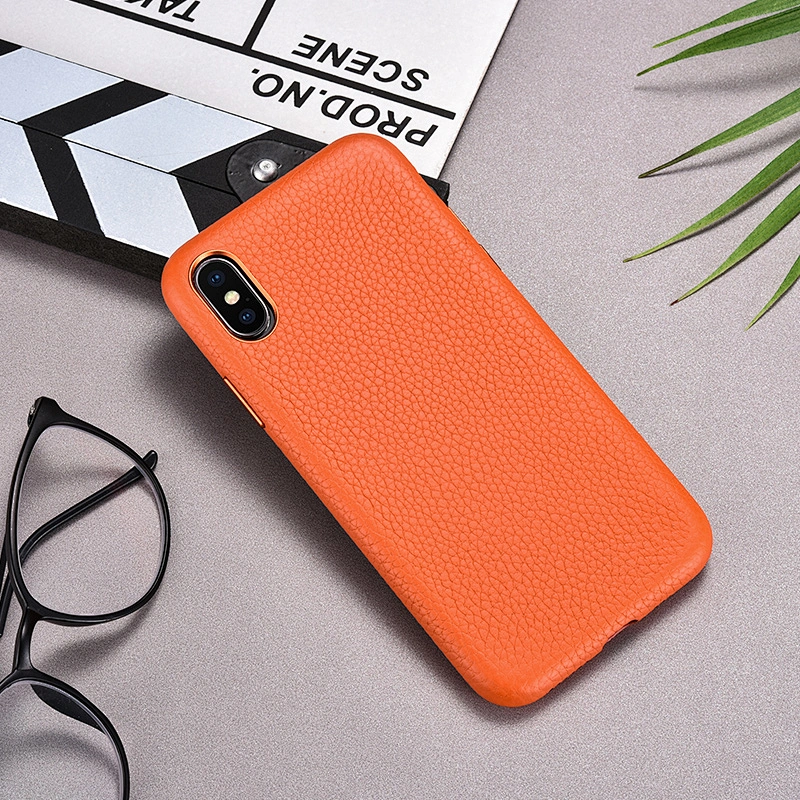 OEM Logo Color Custom Leather Phone Back Cover for iPhone X