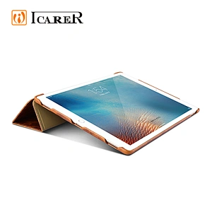 ICARER High Quality Oil Wax Vintage Genuine Leather Folio Case for iPad Pro 12.9 inch 9.7 inch