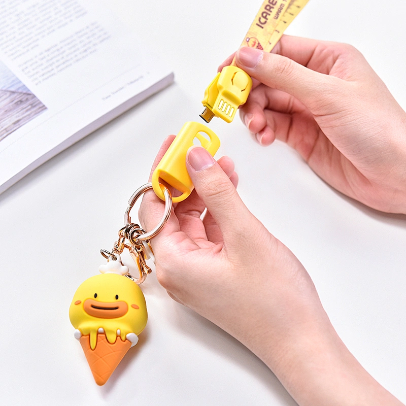 2021 New Design Usb Power Charging Cable Mobile Phone Usb Cable Keychain Data Cable