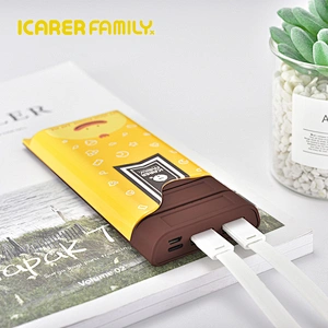 Fashion lovely chocolate design 10000mAh wireless charger power bank waterproof mobile phone power bank