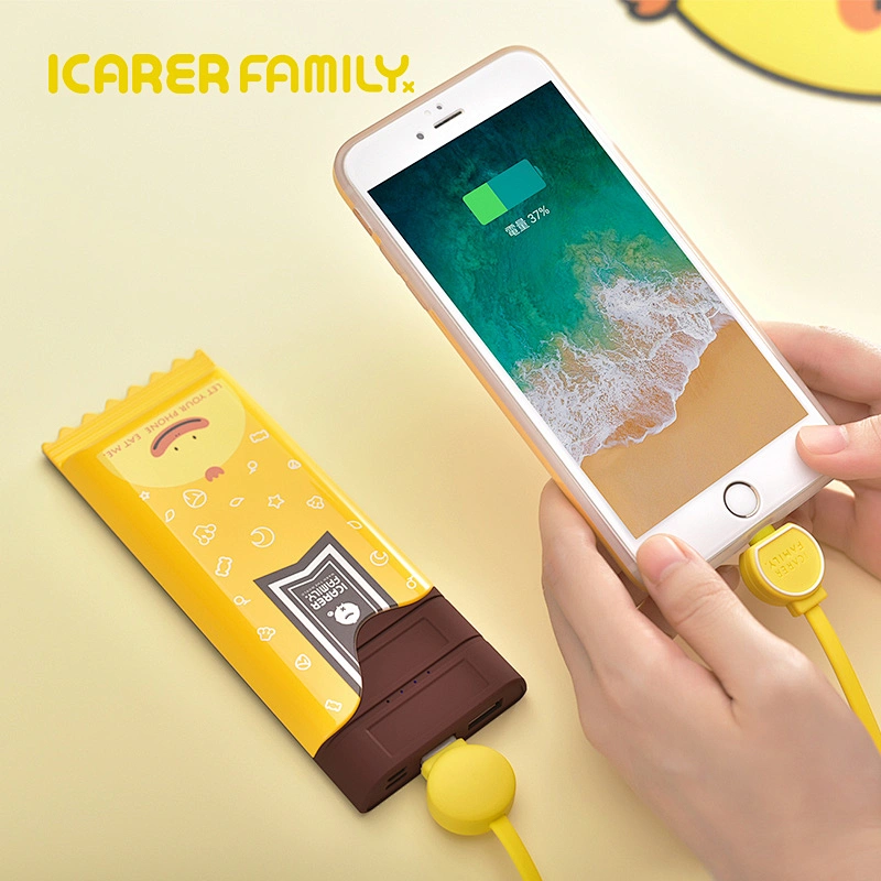 Fashion lovely chocolate design 10000mAh wireless charger power bank waterproof mobile phone power bank