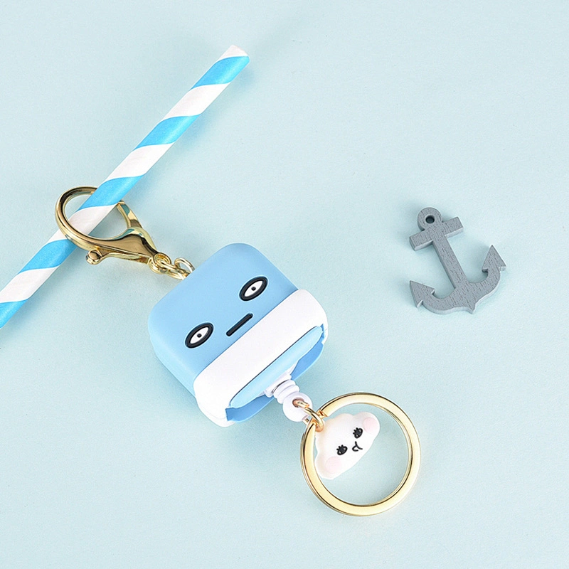 Cute mini girl's favorite gift pendant retractable keychain
