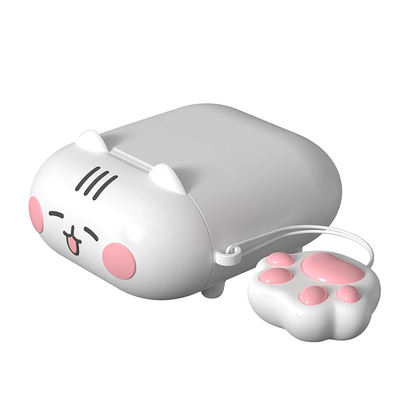 ICARER Wholesale New Cartoon Design Silicone Mini Shape of Cat for Airpods 2 Earphone Accessories for Airpods Case