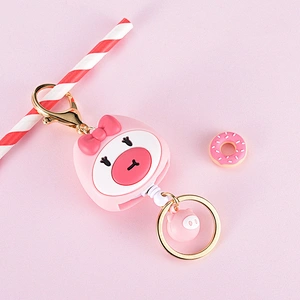 Cute mini girl's favorite gift pendant retractable keychain