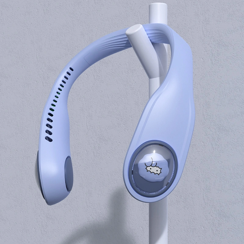 2021 Hand Free Sport USB Leafless Fans 3 Level Air Flow Hanging Necklace Small Fan Portable Mini Lazy Neck Fan