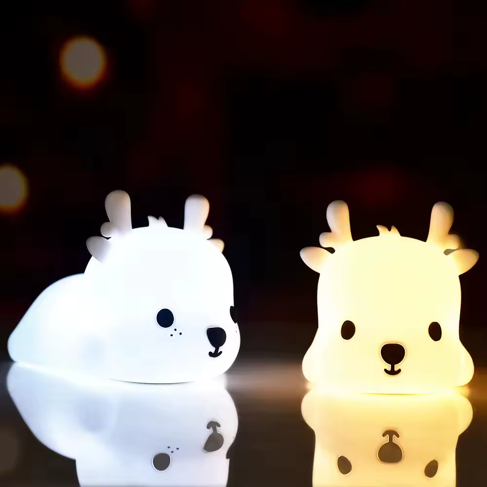 Deer Shape Colorful RGB Rechargeable Small Lamps and Lights Custom Mini Animal Bedroom Touch Lamp Children Night Light for Decor