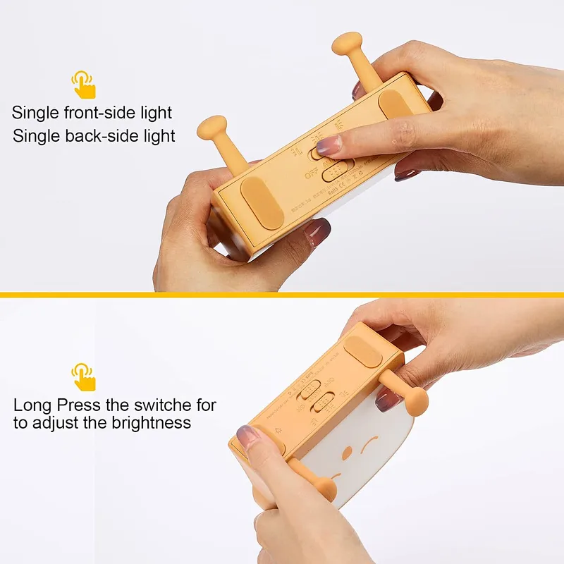 Home Lamp Decor Toast Shape Switch with Legs Phone Holder USB Mini Table Lamp for Kids Night Light Room Decoration