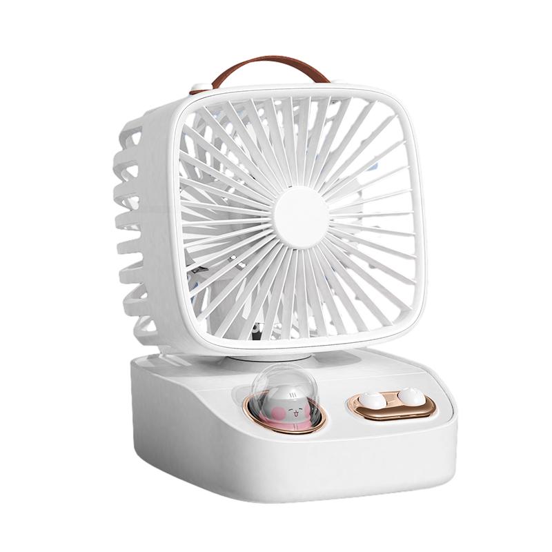 ICARER FAMILY Desk Fan  Battery-Powered Table Fan Plastic Bathroom Fan with Three Wind Speeds for Household Use