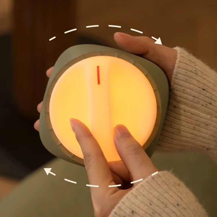 New Product Rotary Knob Switch Lamp Wall Mount Nightlight Rechargeable Bedside Night Light for Closet Wardrobe