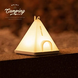 Tent Shape Camping Personalized Battery Powered Light Table Lamp Bed Room Unique Creative Night Light for Children