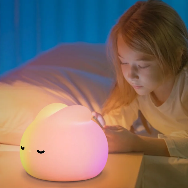ICARER FAMILY Creative Gift USB Type C Charging Mini Night Light Adorable Rabbit Shape LED Night Light for Bedroom Baby Children