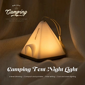 Tent Shape Camping Personalized Battery Powered Light Table Lamp Bed Room Unique Creative Night Light for Children
