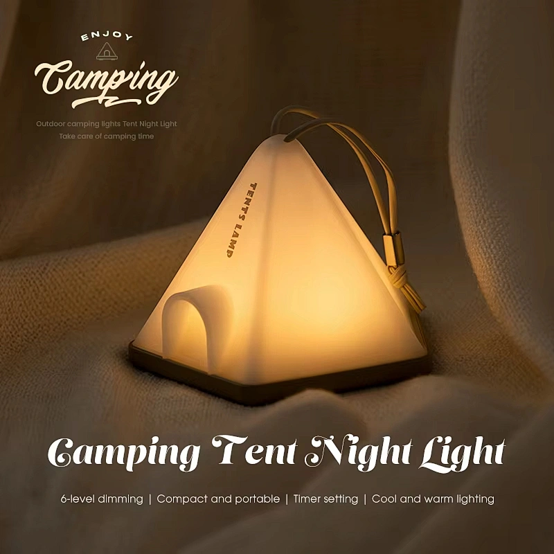 Tent Shape Camping Personalized Battery Powered Light Table Lamp Bed Room Unique Creative Night Light for Children