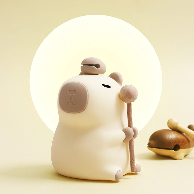Kapybara Night Light--Flower Style Cute Shape Silicone Lamps Mini Night Light for Kids Room Use