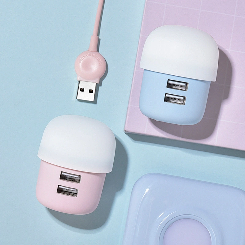5V 2.4A Mushroom Design Two Output Phone USB Charger for LED USB Wall Charger
