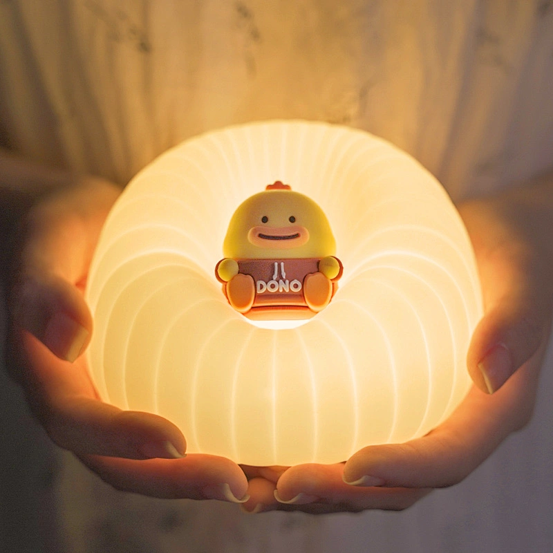 ICARER FAMILY USB Rechargeable Night Duck Lamp Touch Sensor Baby Children Night Light Lamp Silicone Night Light for Kids