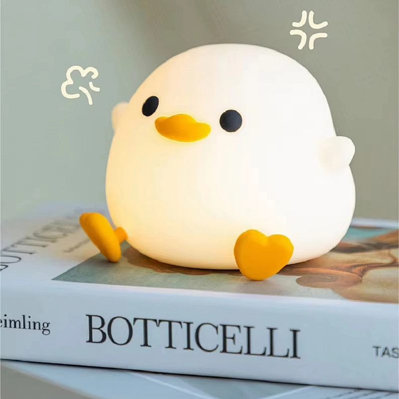 Silicone Duck Night Light Rechargeable Silicon Duck Lamp Smart Bedside Led Night Light for Kids Use Bedroom