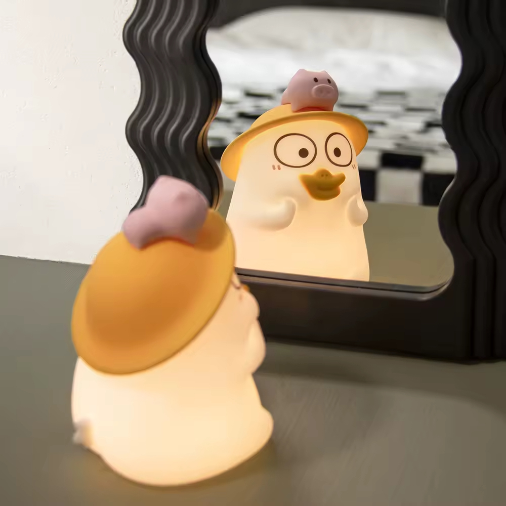 Dimmable Xiao Liu Duck LED Silicone Night Light USB Rechargeable for Kids and Baby Room