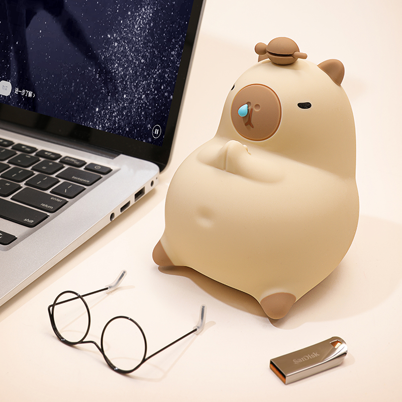 Silicone Cute Lamp Kapibala Soft Light Rechargeable Night Light Gift for Children