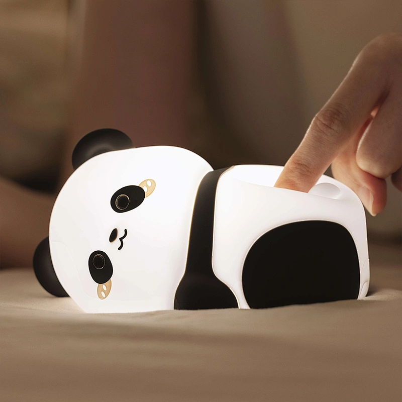 New  Panda Night Light Bedroom Silicone Atmosphere  Children's Gift Pat  Timing Companion Night Light Factory Wholesale