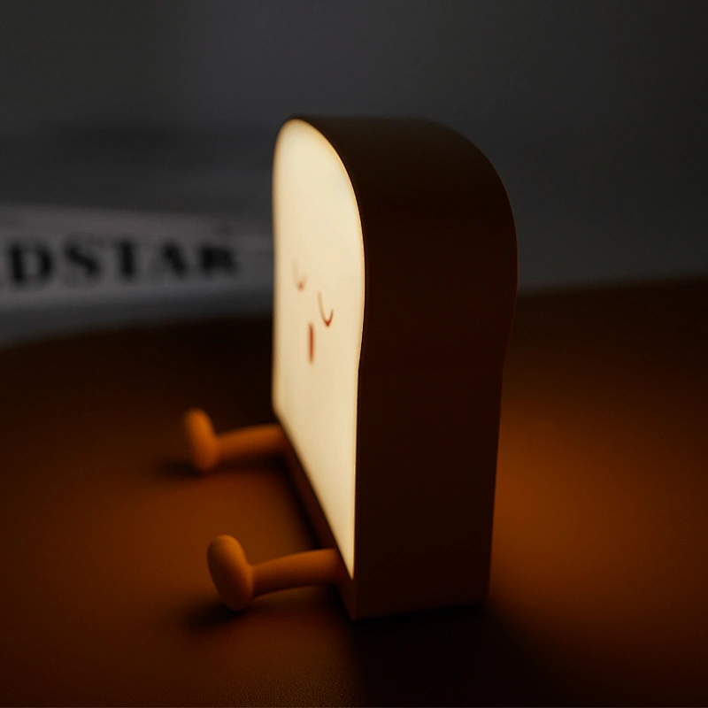 Kids USB Rechargeable Touch Control Night Light Warm and Colorful Bread Light Projector for Living Room