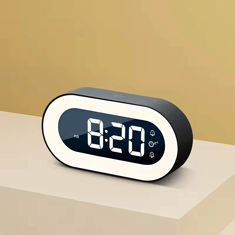 Time Human Body Induction Light Bedroom Bedside Night Lamp Table Alarm Clock Lamps for Home Use