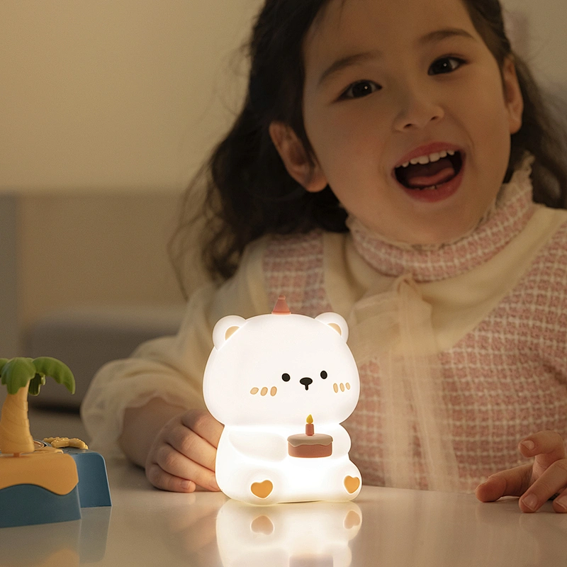 Cross-border New Cake Bear Pat Light USB Charging Bedroom Bedside Atmosphere Light Creative Birthday Gift Nightlight
