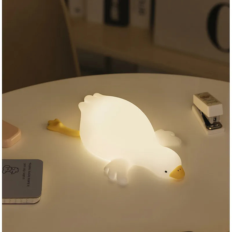 Kids Gift Cute Anime Goose Mood Light Led Plug Lamp Sensor Induction Child Night Light Kids Desk Lamp for Decoration Home