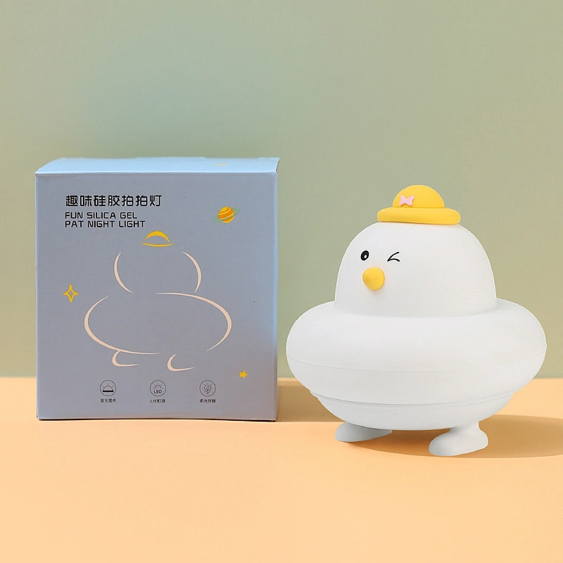 ICARER FAMILY Duck Night Light Yellow Silicone Night Light Battery Style