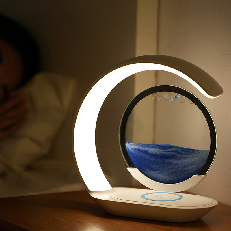 Home Decor Modern Luxury Led Night Light with Wireless Charger Rechargeable Table Lamp for Bedroom