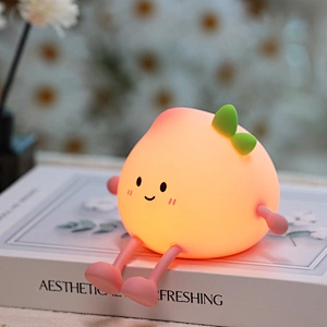 Peach Night Light for Kids Cute Nursery Night Light Silicone LED Squishy Peach Lamp for Breastfeeding Bedroom Decor